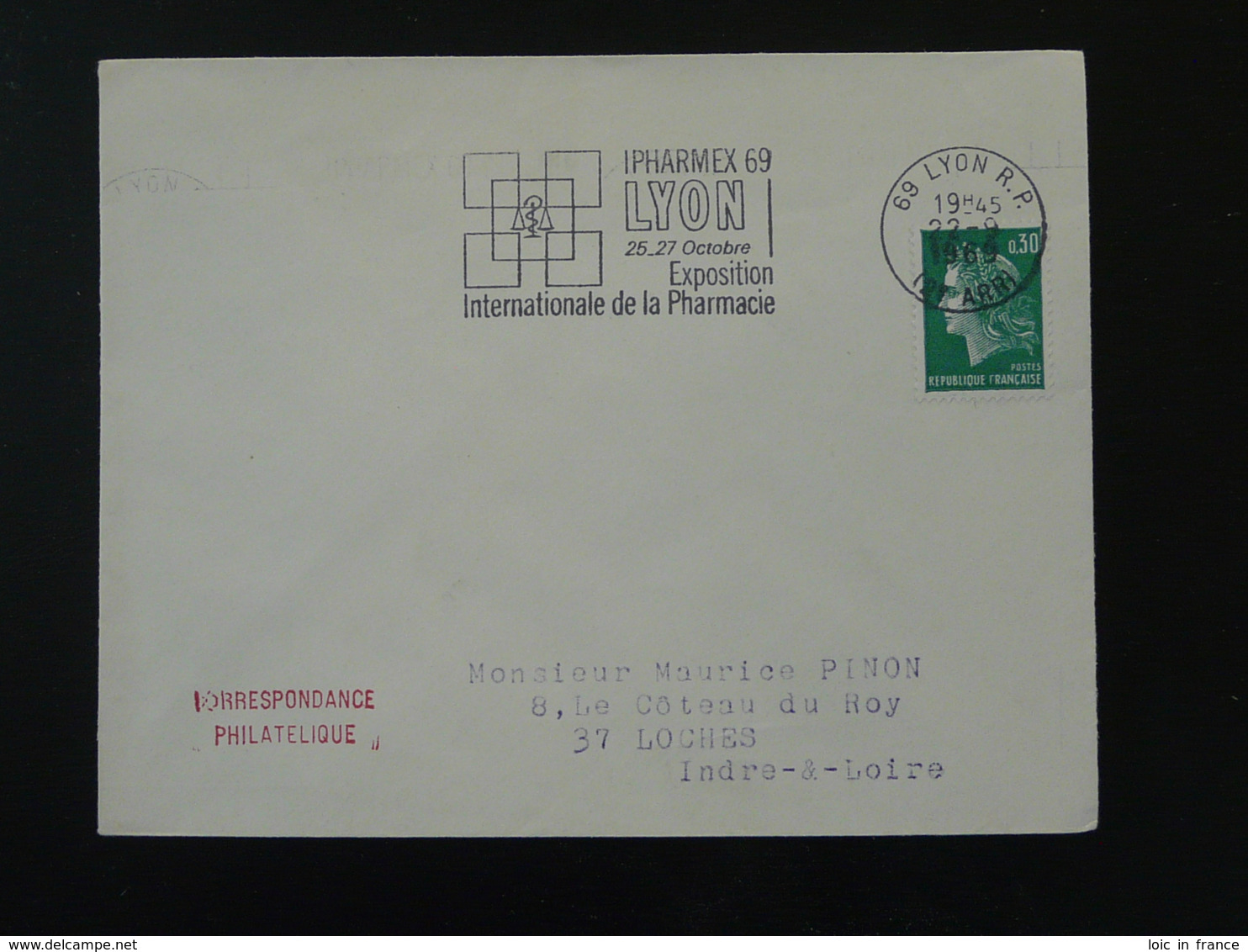 69 Rhone Lyon RP Ipharmex Pharmacie Pharmacy 1969 (ex 1) - Flamme Sur Lettre Postmark On Cover - Pharmacy