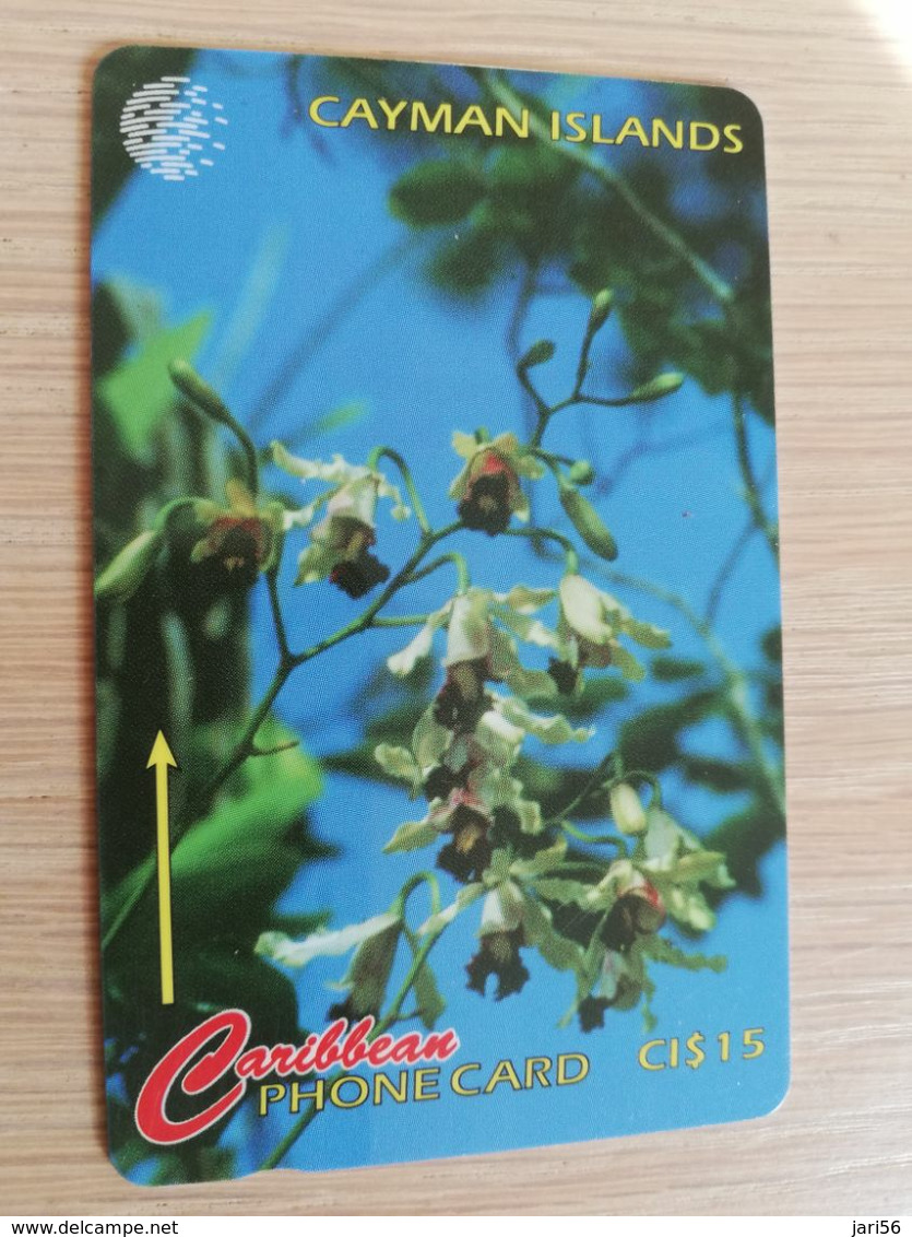 CAYMAN ISLANDS  CI $ 15,-  CAY-64C  CONTROL NR 64CCIC   ORCHIDS WILD BANANA       Fine Used Card  ** 3101** - Kaimaninseln (Cayman I.)