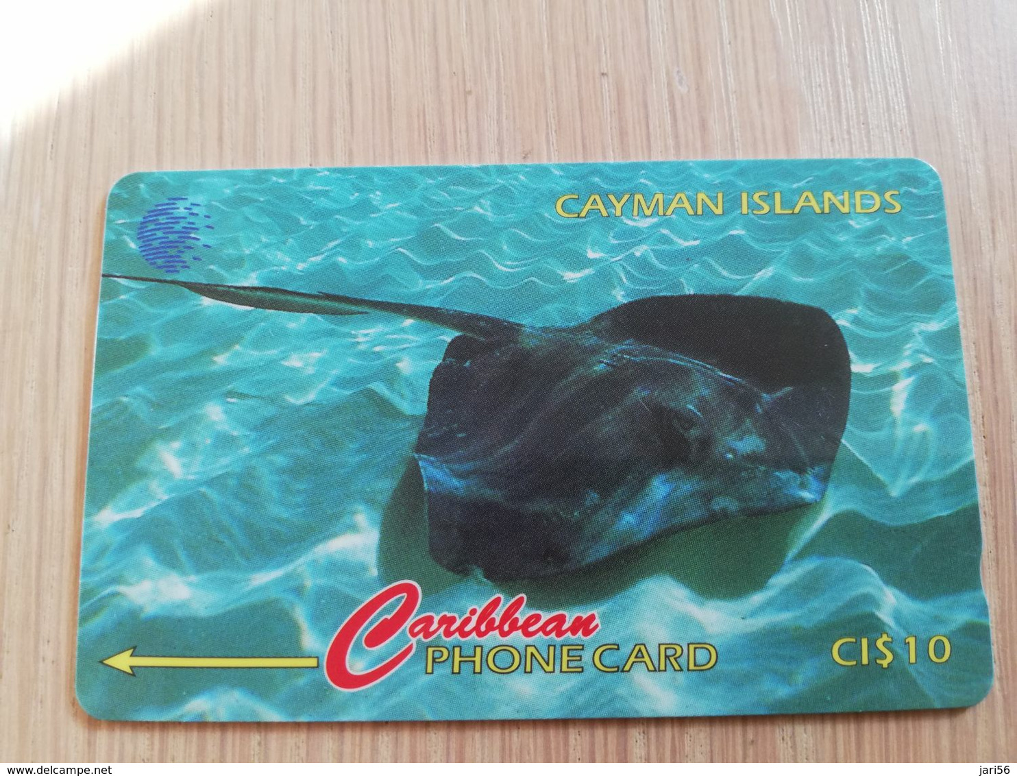 CAYMAN ISLANDS  CI $ 10,-  CAY-94E  CONTROL NR 94CCIE   STINGRAY     Fine Used Card  ** 3104** - Kaimaninseln (Cayman I.)