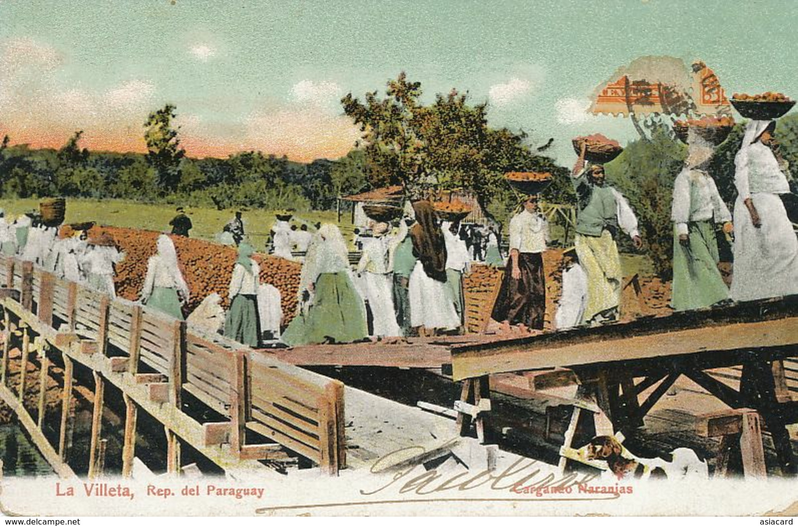 Paraguay La Villeta Cargando Naranjas . Chargement D' Oranges . Travail Des Femmes .  Edit Rosauer Buenos Aires - Paraguay