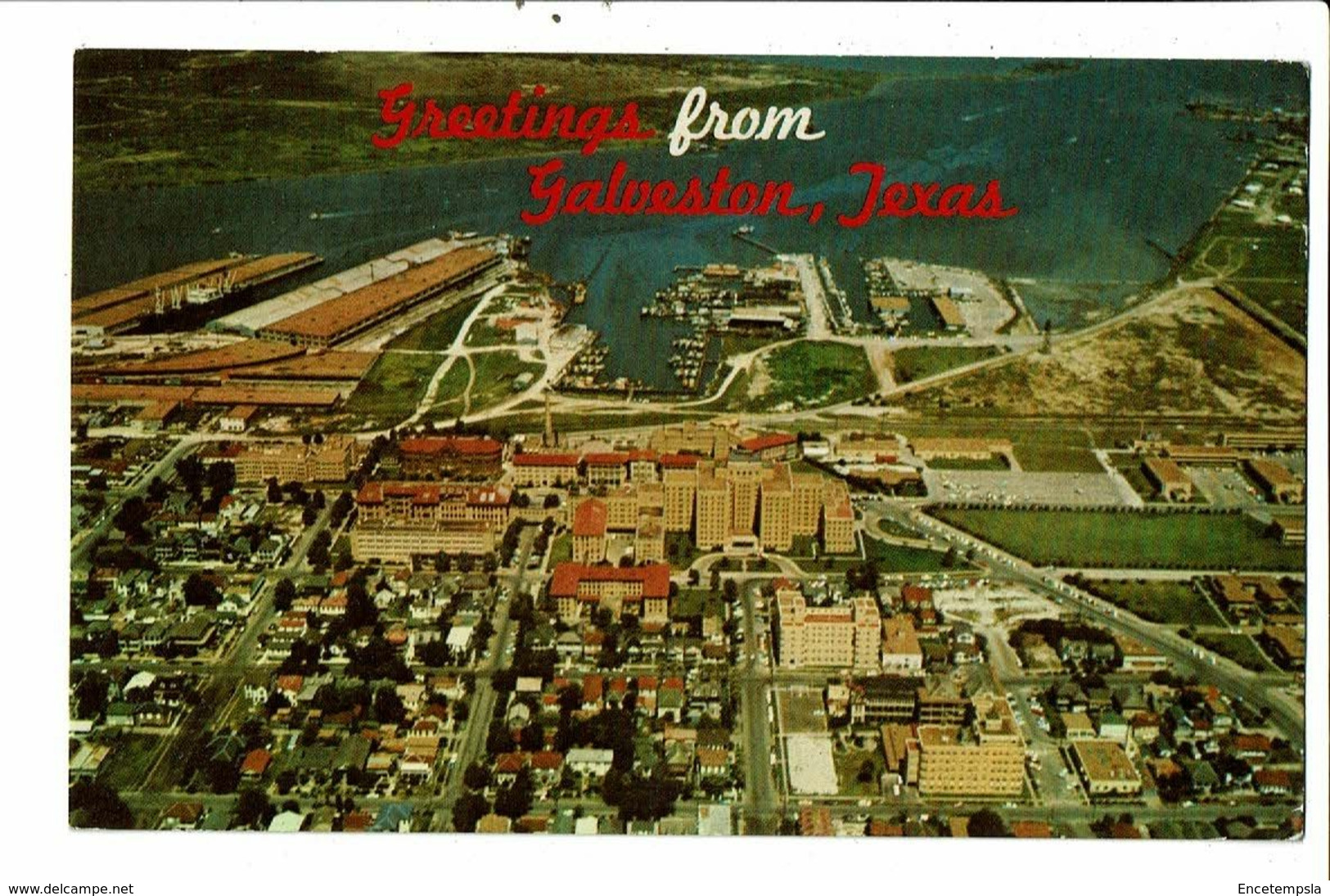 CPM-Carte Postale-Etats Unis- Greetings From Galveston Aerial View -VM20826 - Galveston