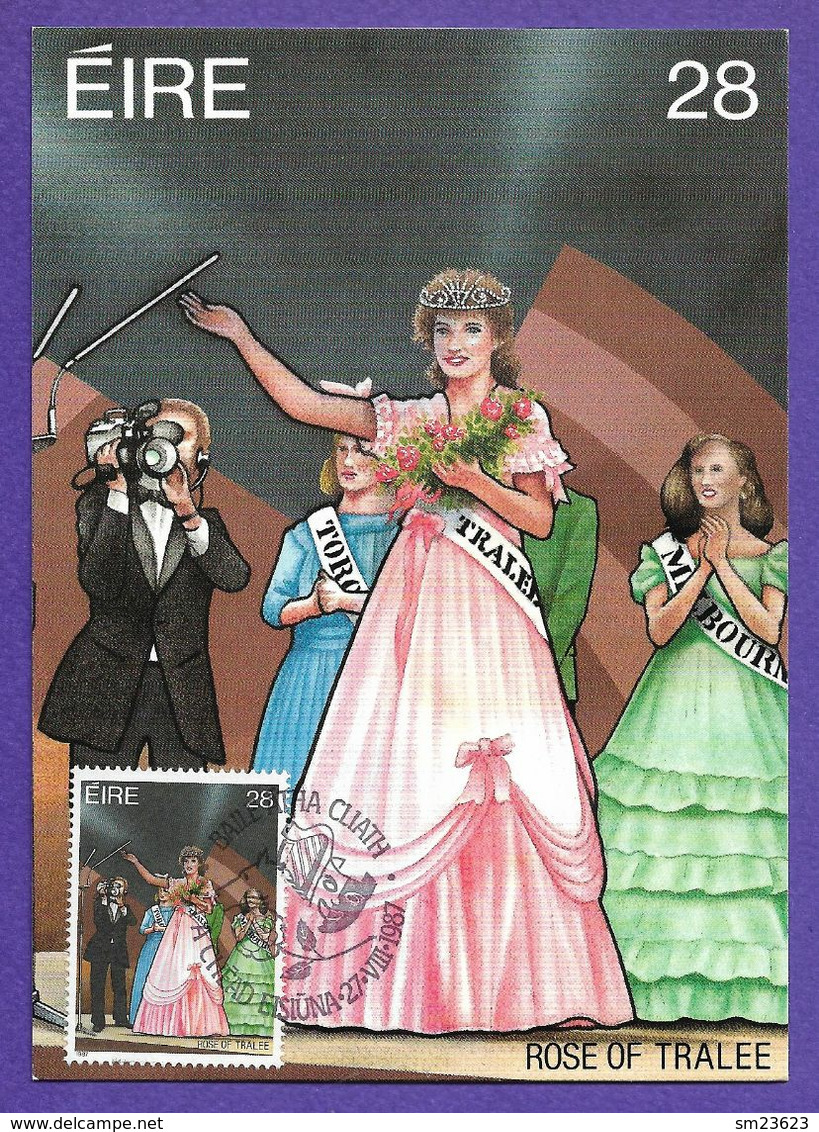 Irland / Eire 1987 Mi.Nr. 630 , Rose Of Tralee - Maximum Card - First Day 27.VIII.1987 - Cartes-maximum