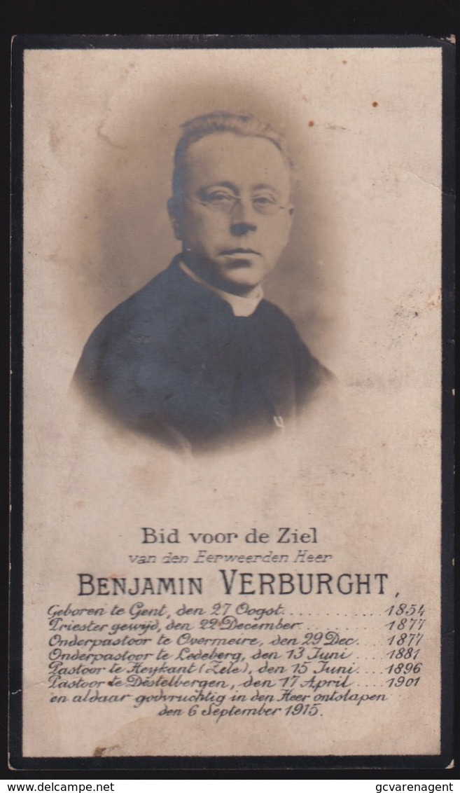 PASTOOR DESTELBERGEN - BANJAMIN VERBURGHT  GENT 1854 - DESTELBERGEN 1901 -   2 SCANS - Verloving
