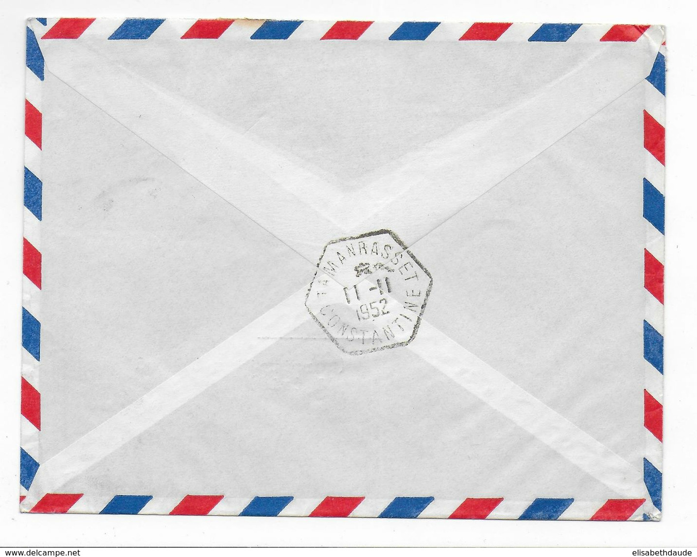 1952 - ALGERIE - ENVELOPPE Par AVION 1° LIAISON POSTALE AERIENNE AIR FRANCE De ALGER => TAMANRASSET - Luftpost