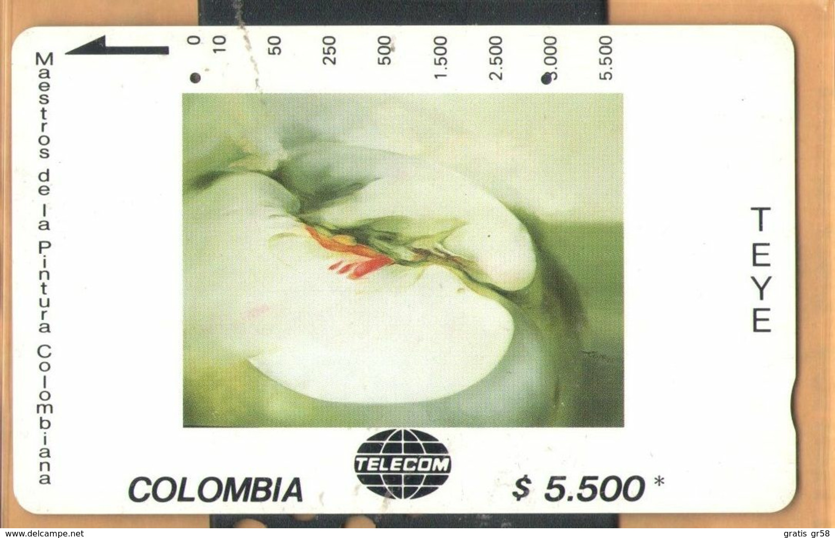 Colombia - CO-MT-55, Tamura, Melus, Teye, Art, 5,500 $, 10.000ex, Used - Colombia