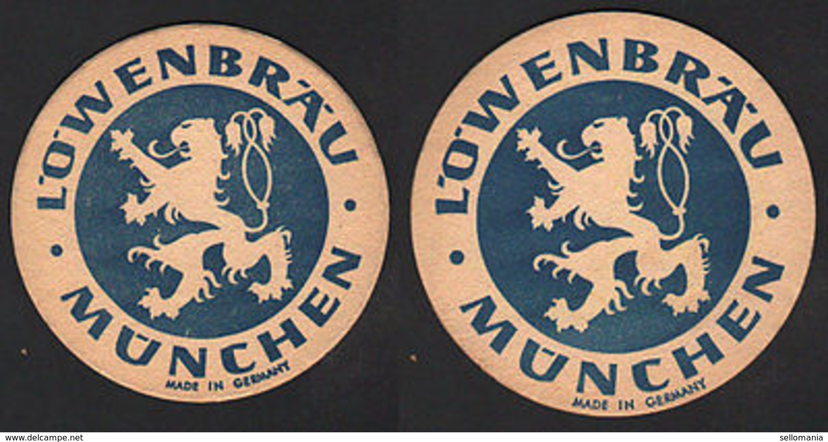 OLD BEER COASTER LÖWENBRÄU MUNICH GERMANY 1950 - 1960 POSAVASOS CC009 - Untersetzer