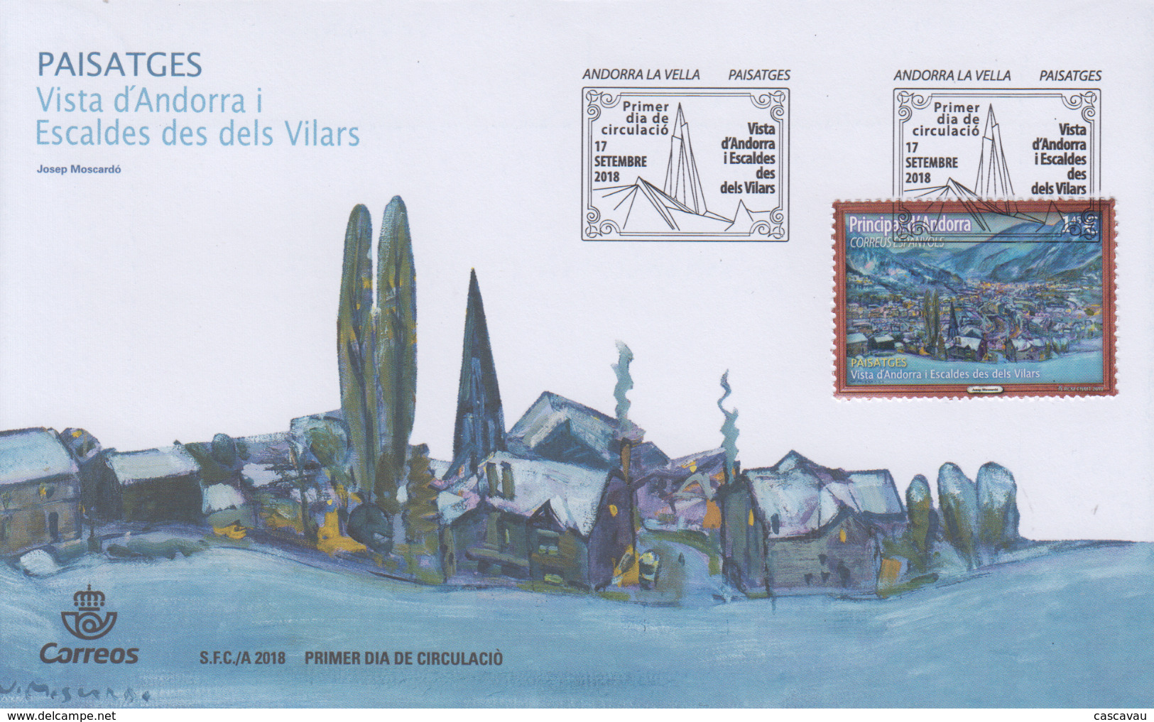 Enveloppe  FDC  1er  Jour    ANDORRA   ANDORRE   Paysages   ESCALDES    2018 - Sonstige & Ohne Zuordnung