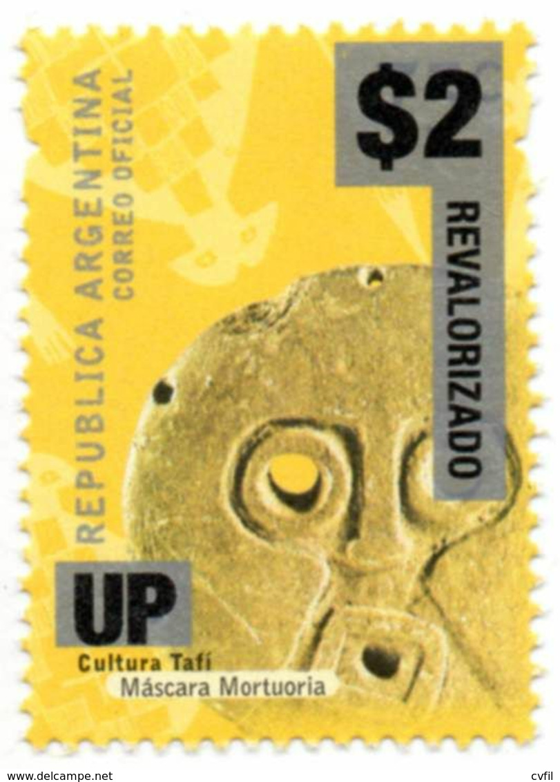 ARGENTINA 2018. Revalorizado UP $2 On 75c, Funerary Mask, Mint NH - Ungebraucht