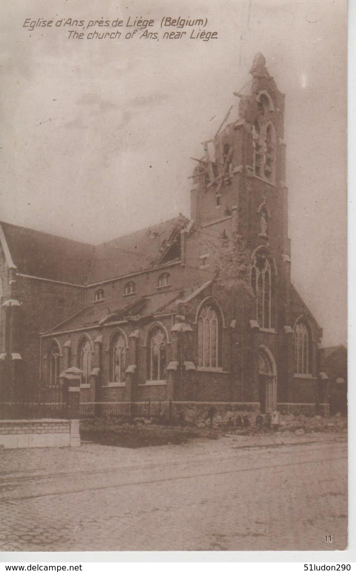 CPA Eglise D'Ans, Près De Liège (légende Bilingue) - Ans