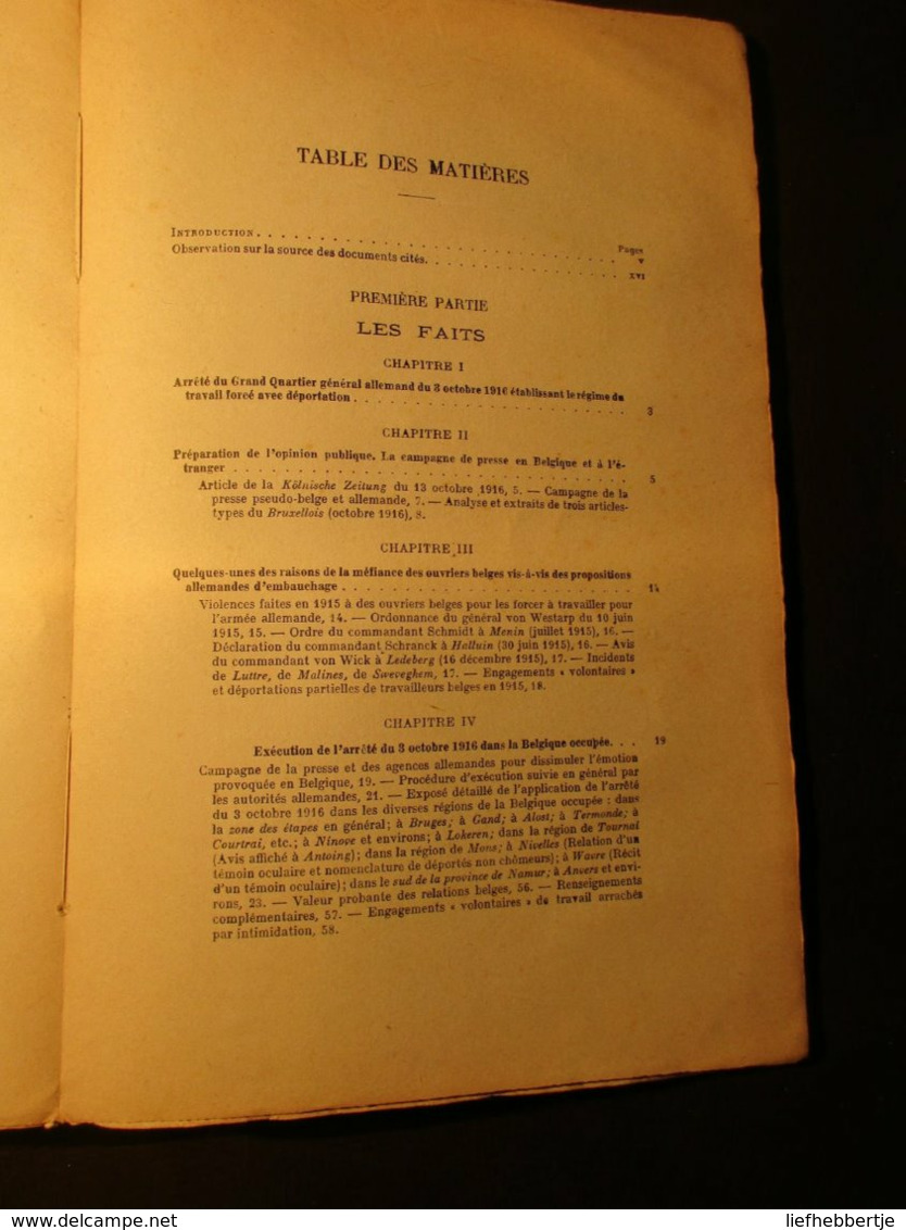 Les Déportations Belges à La Lumière Des Documents Allemands - Deportaties - WO I - Guerre 1914-18