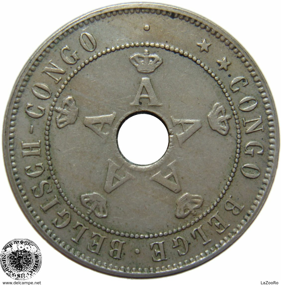 LaZooRo: Belgian Congo 20 Centimes 1911 XF - 1910-1934: Albert I