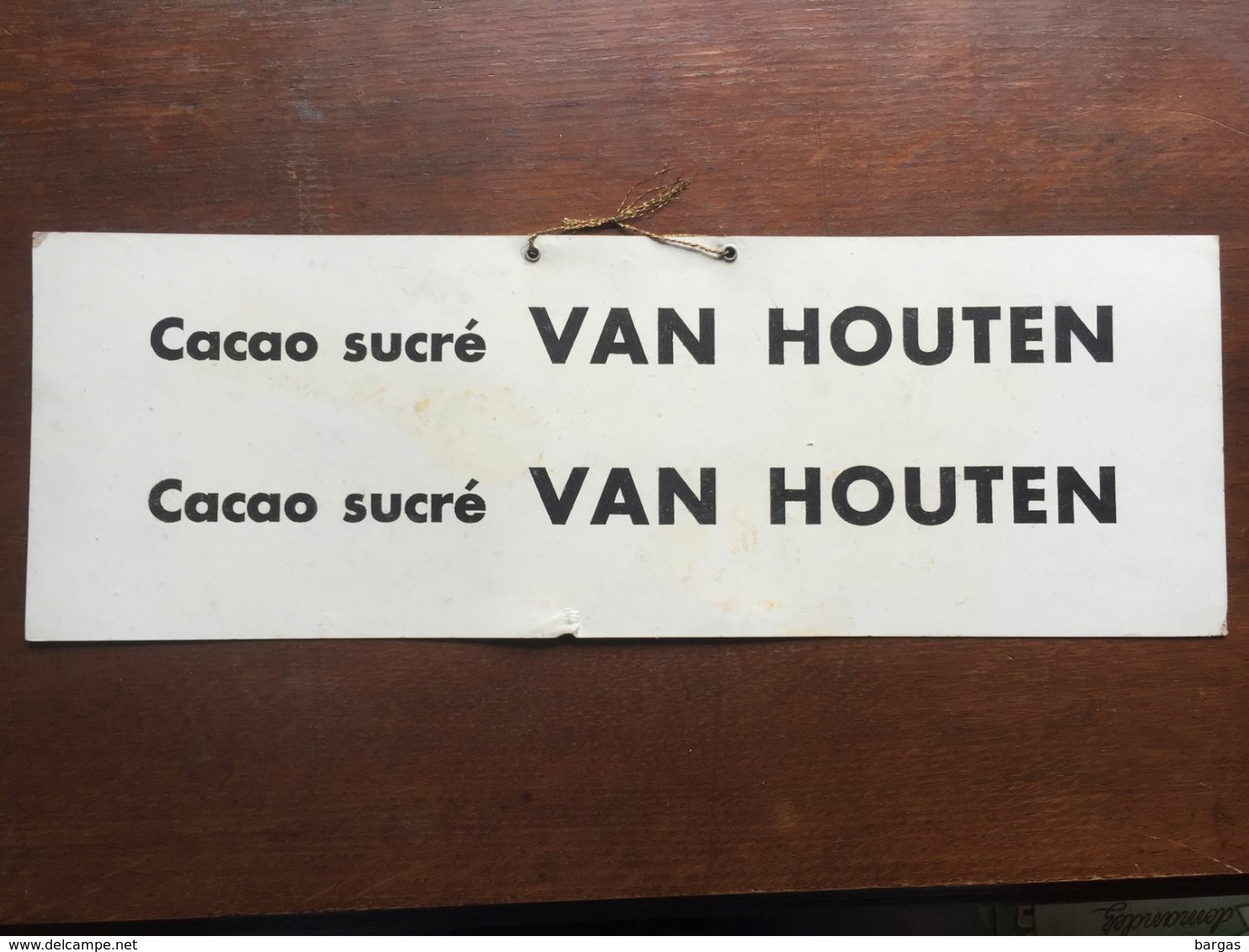 Carton Publicitaire à Suspendre Cacao Chocolat Van Houten - Posters