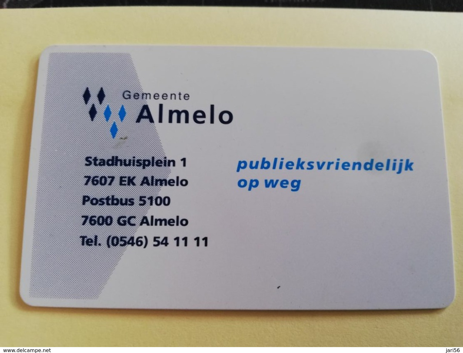 NETHERLANDS  ADVERTISING CHIPCARD HFL 2,50  CRE 096 ALMELO PUBLIEKSVRIENDELIJK             Fine Used   ** 3191** - Privées