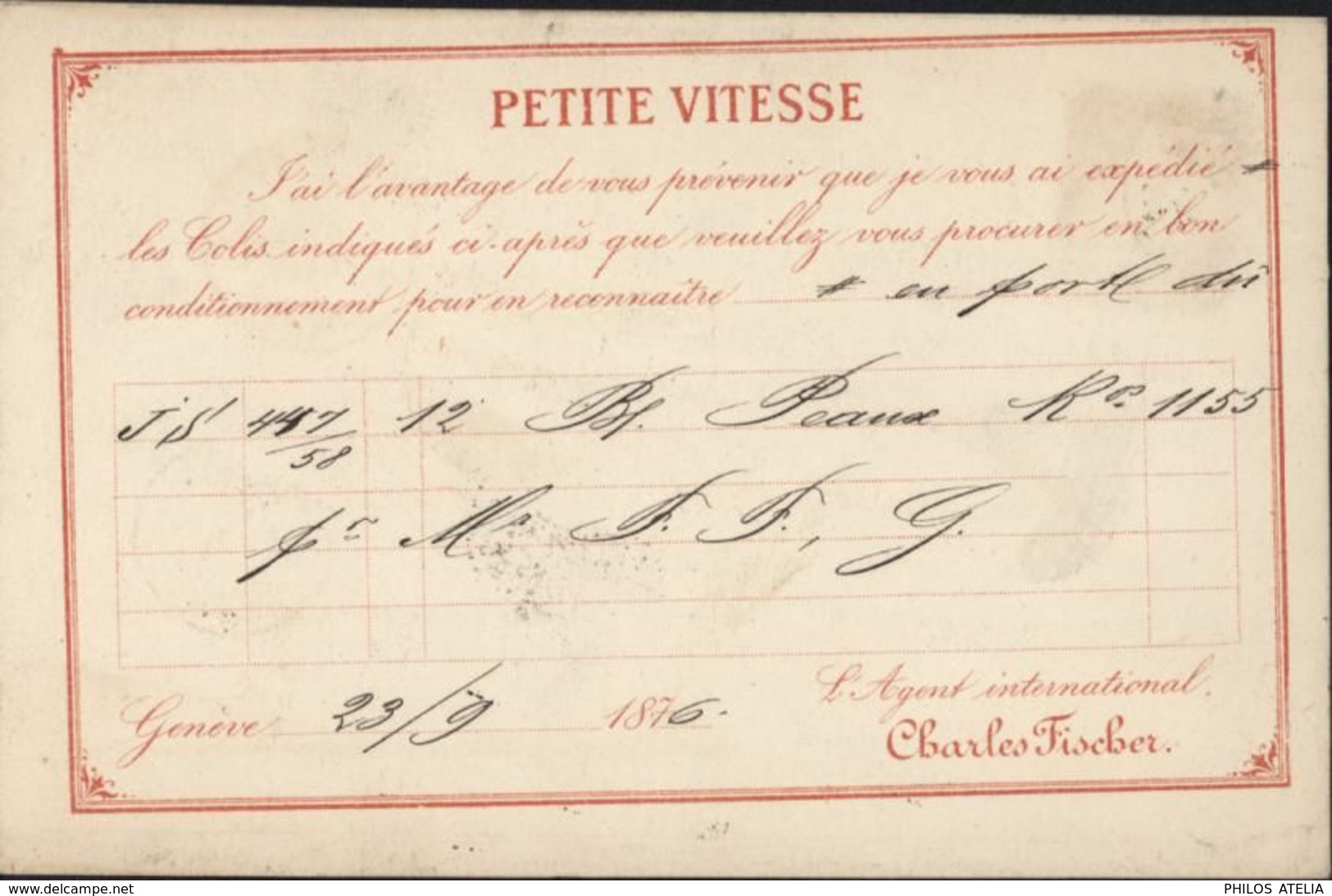 YT 43 Helvetia Assise CP Correspondance Privée Genève 23 9 76 Repiquage Privée Agence Transport Internationaux Fischer - Neufs