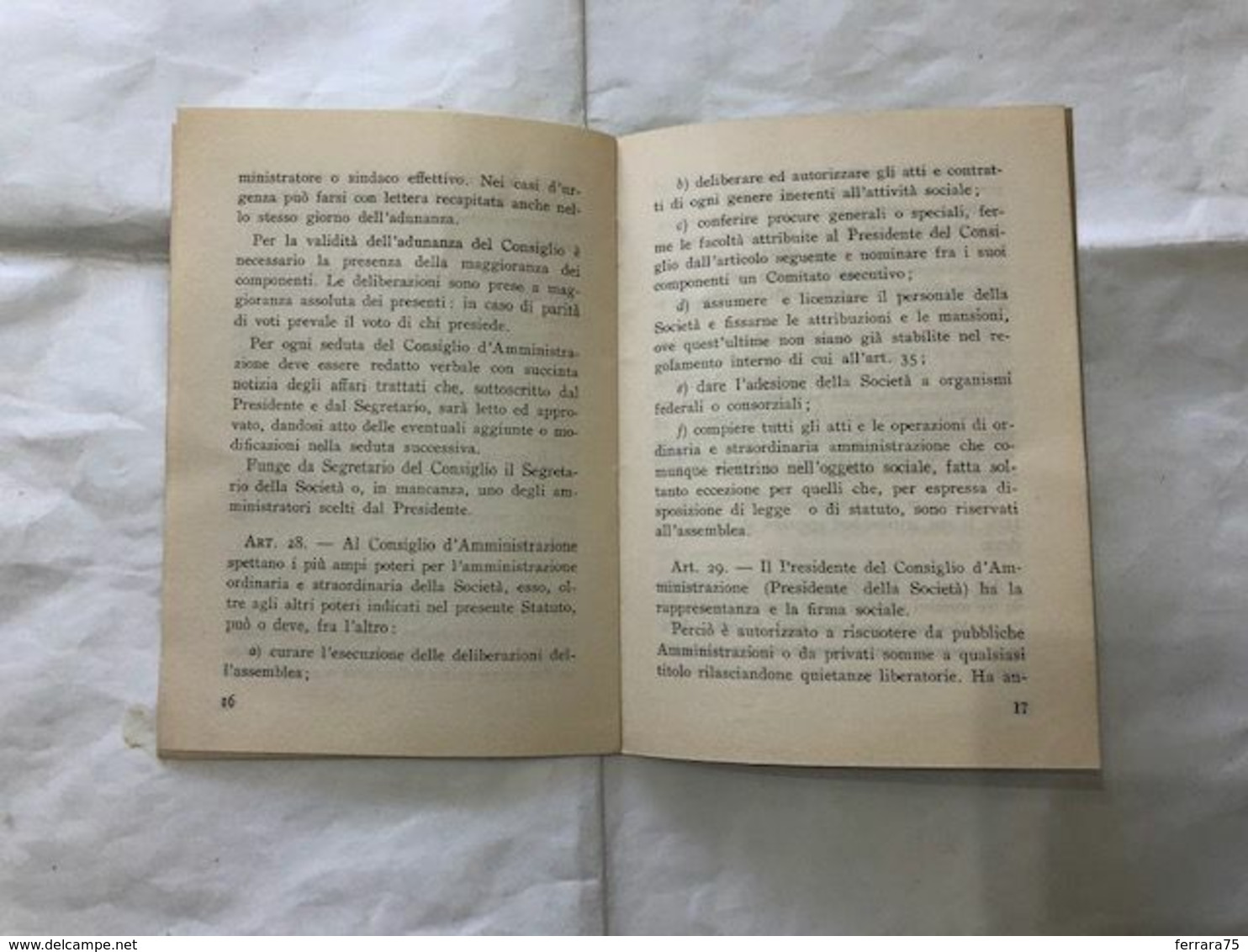 VARESE COOPERATIVA DI CONSUMO DI GIUBIANO S.R.L. STATUTO 1949.