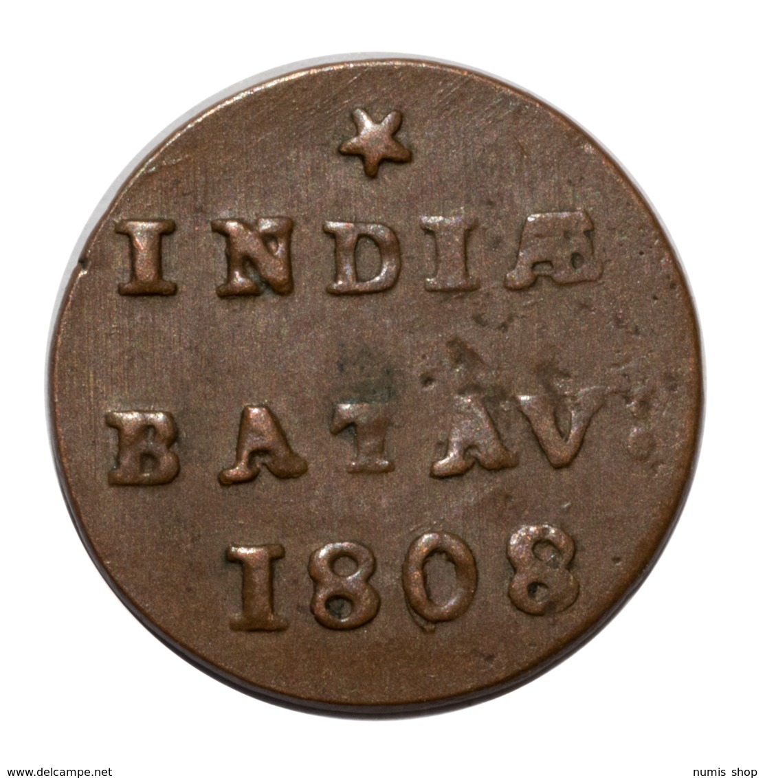 Niederlande / East Indies - 1/5 Duit - 1808 - XF #A84 - Indes Néerlandaises