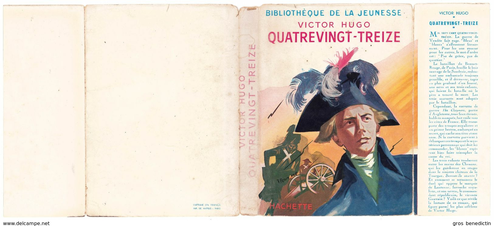 Hachette - Bibliothèque De La Jeunesse Avec Jaquette - Victor Hugo - "Quatrevingt-treize" - 1956 - #Ben&BJanc - Bibliotheque De La Jeunesse