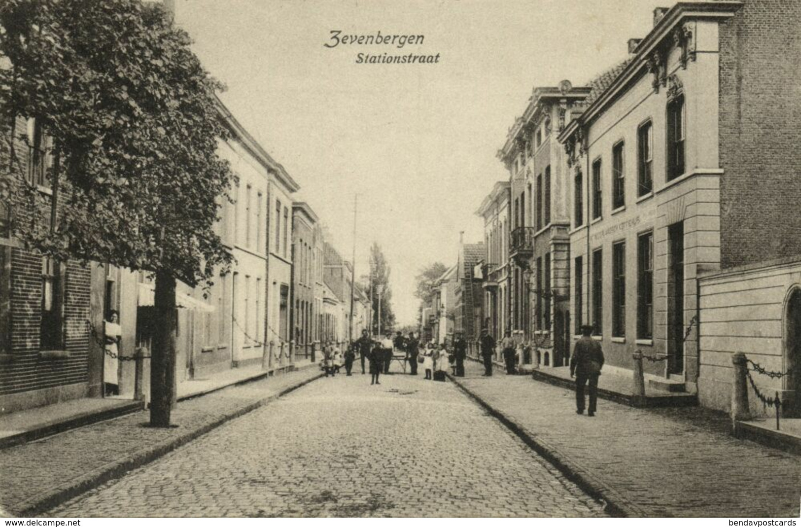 Nederland, ZEVENBERGEN, Stationstraat (1916) Ansichtkaart - Zevenbergen