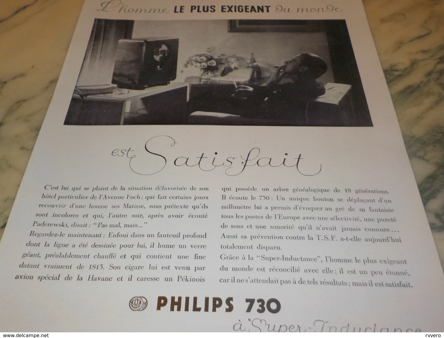 ANCIENNE PUBLICITE  L HOMME LE PLUS EXIGEANT TSF  PHILIPS  730 1932 - Altri & Non Classificati