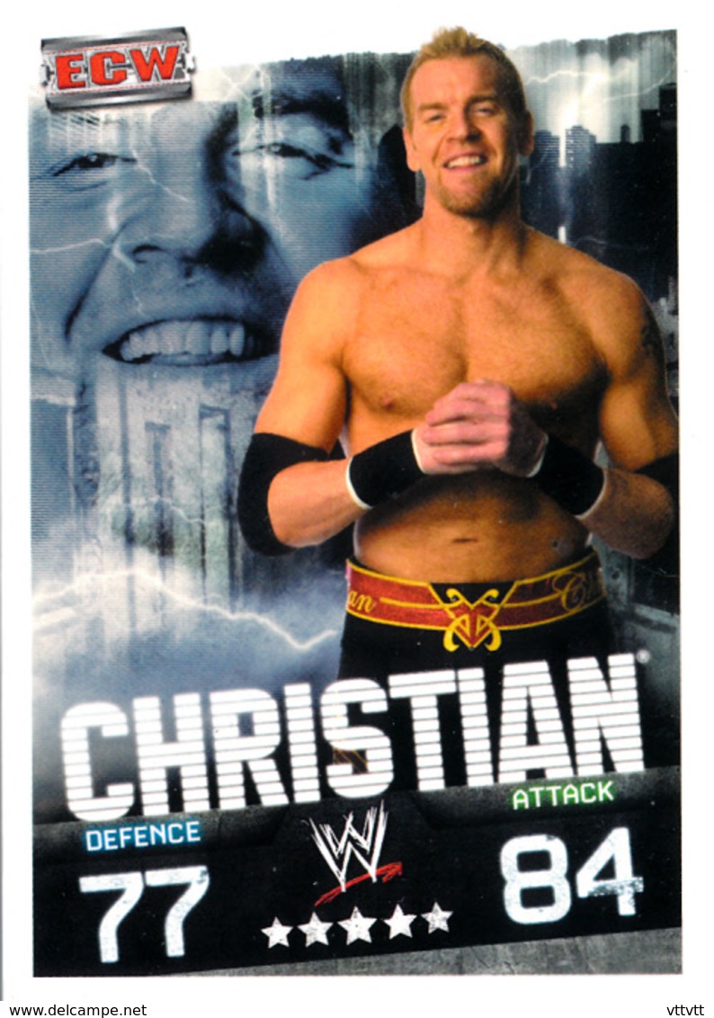 Wrestling, Catch : CHRISTIAN (ECW, 2008), Topps, Slam, Attax, Evolution, Trading Card Game, 2 Scans, TBE - Trading Cards