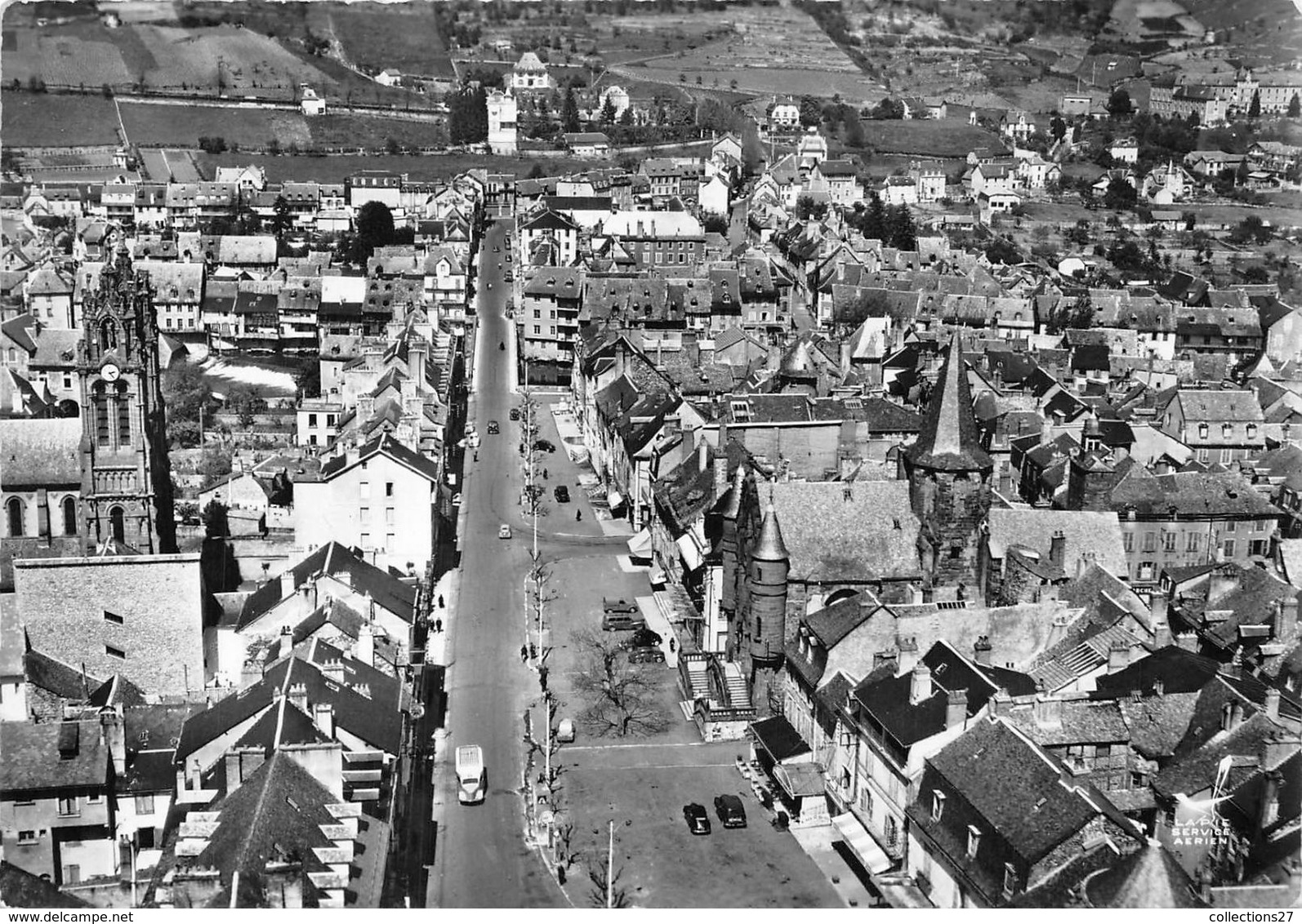 12-ESPALION- LES BOULEVARDS VUE DU CIEL - Espalion