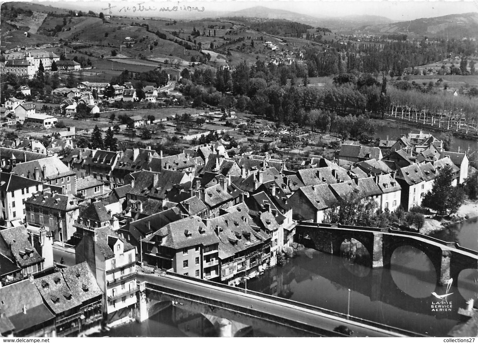 12-ESPALION- LES PONTS ET LES ANCIENNES TANNERIES  VUE DU CIEL - Espalion