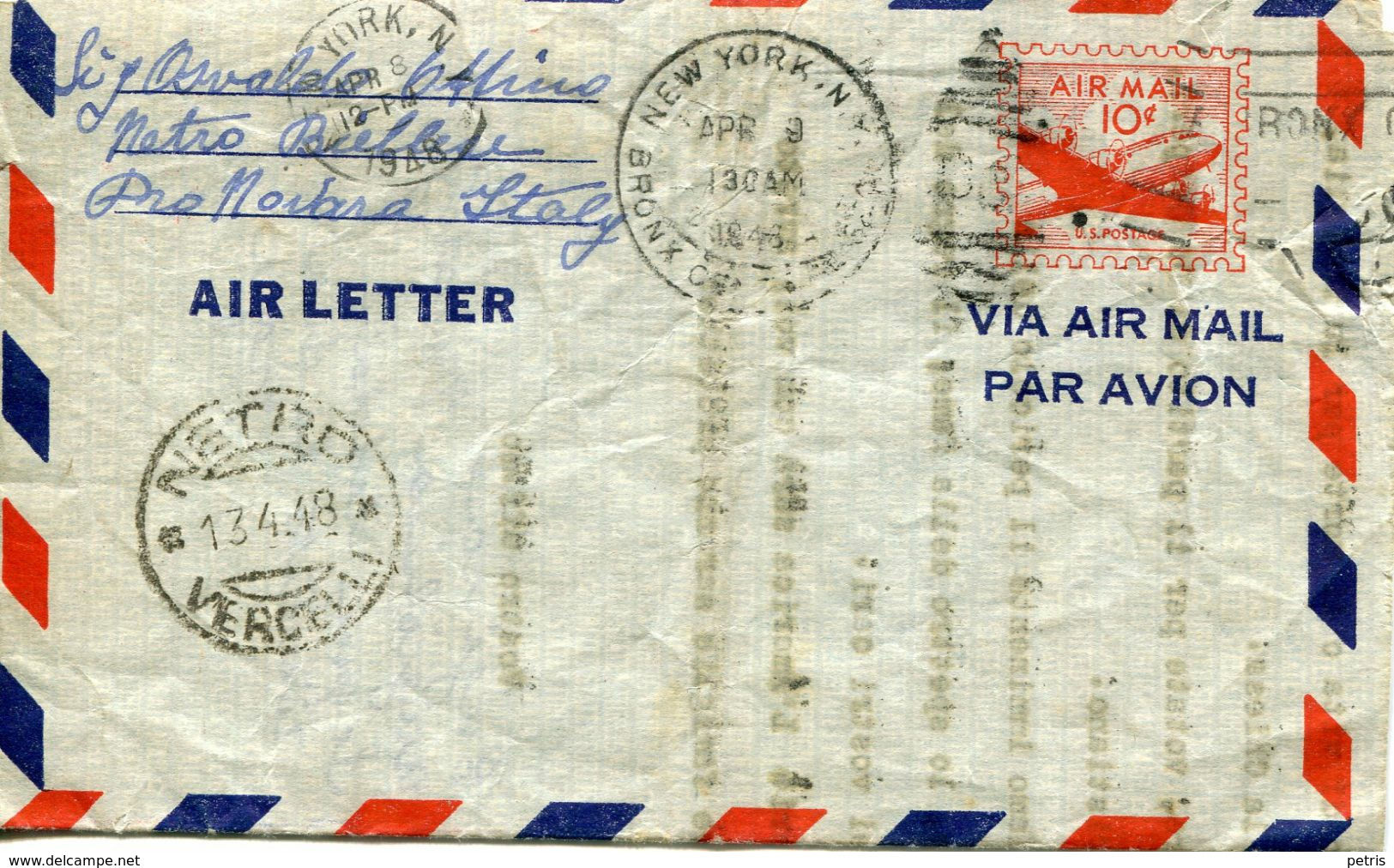 USA - 1948 Air Letter 10 C - Lot. 567 - 1941-60