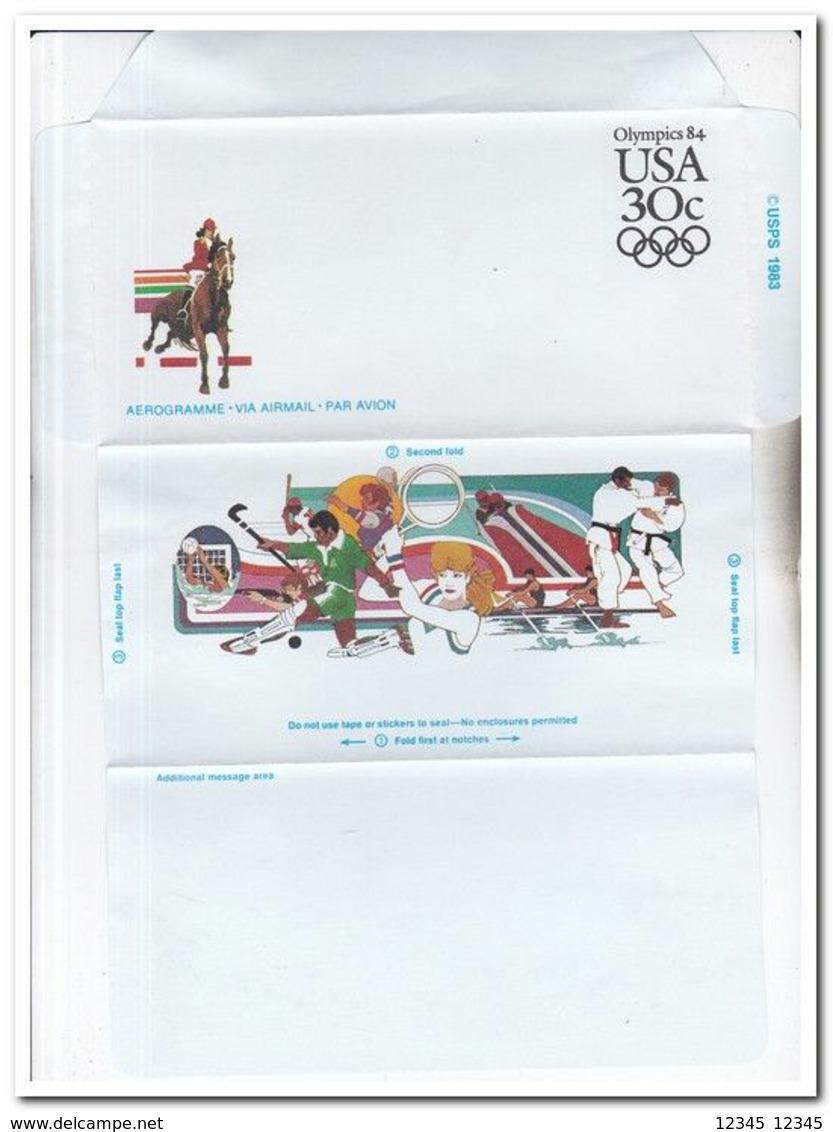 Aerogramme 1984 Unused, Olympic Games - 1981-00