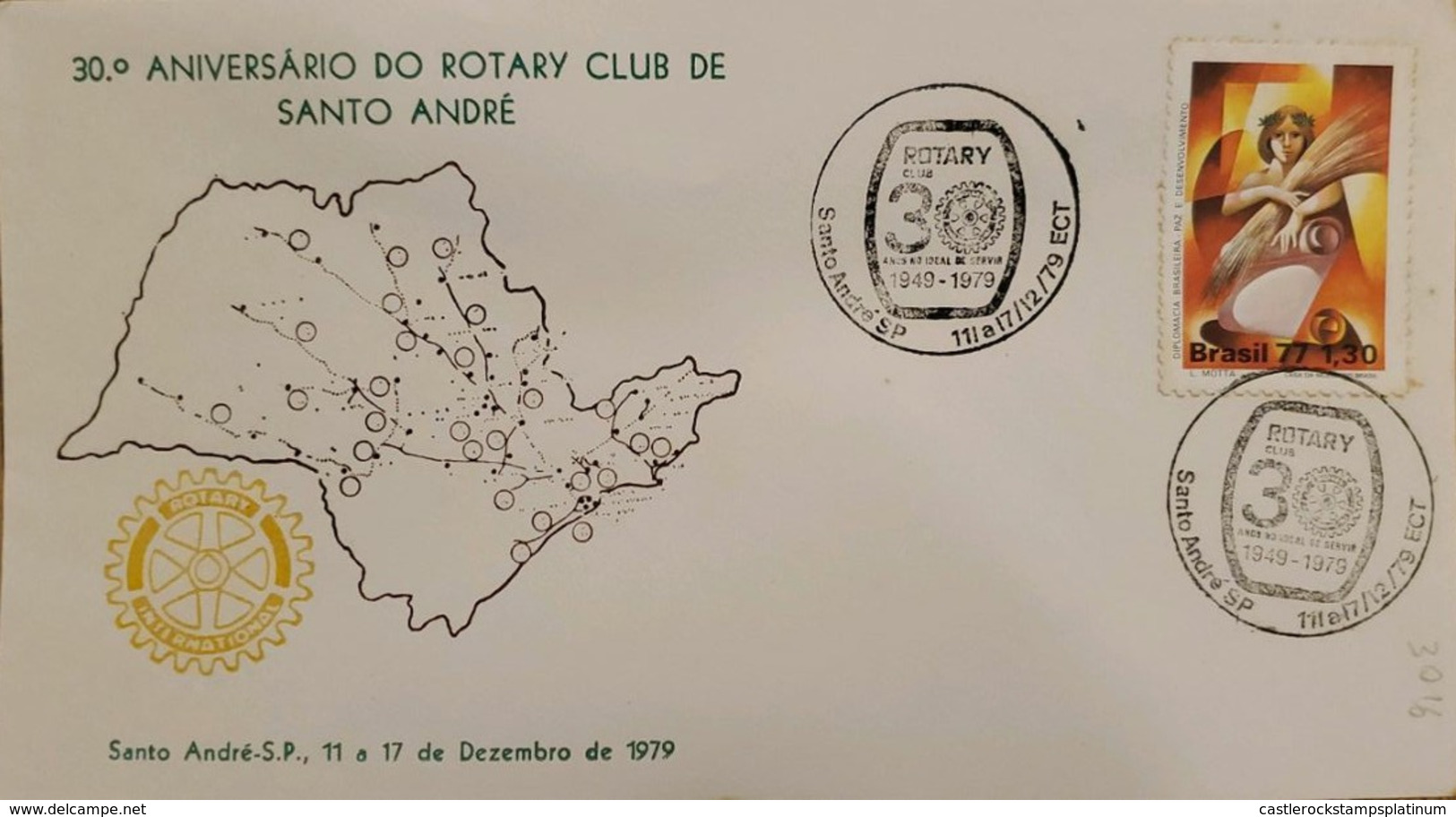 A) 1977, BRAZIL, 30 ANNIVERSARY ROTARY CLUB OF SANTO ANDRE, ECT - Andere & Zonder Classificatie