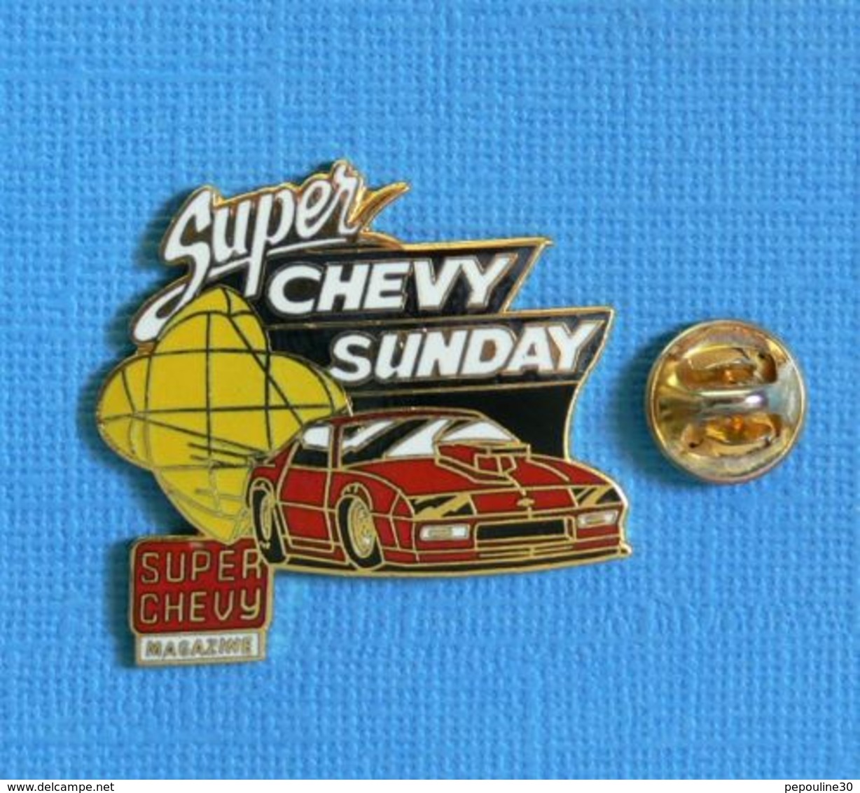 1 PIN'S //  ** MAGAZINE AUTOMOBILES / SUPER CHEVY SUNDAY ** - Corvette