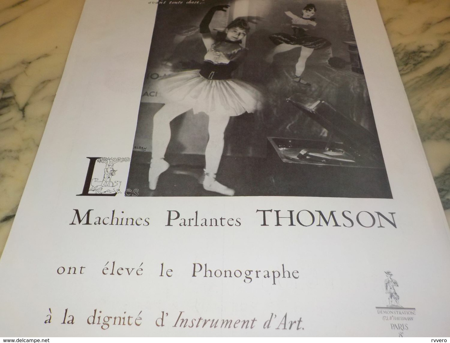 ANCIENNE PUBLICITE MACHINES PARLANTES THOMSON  1934 - Otros & Sin Clasificación