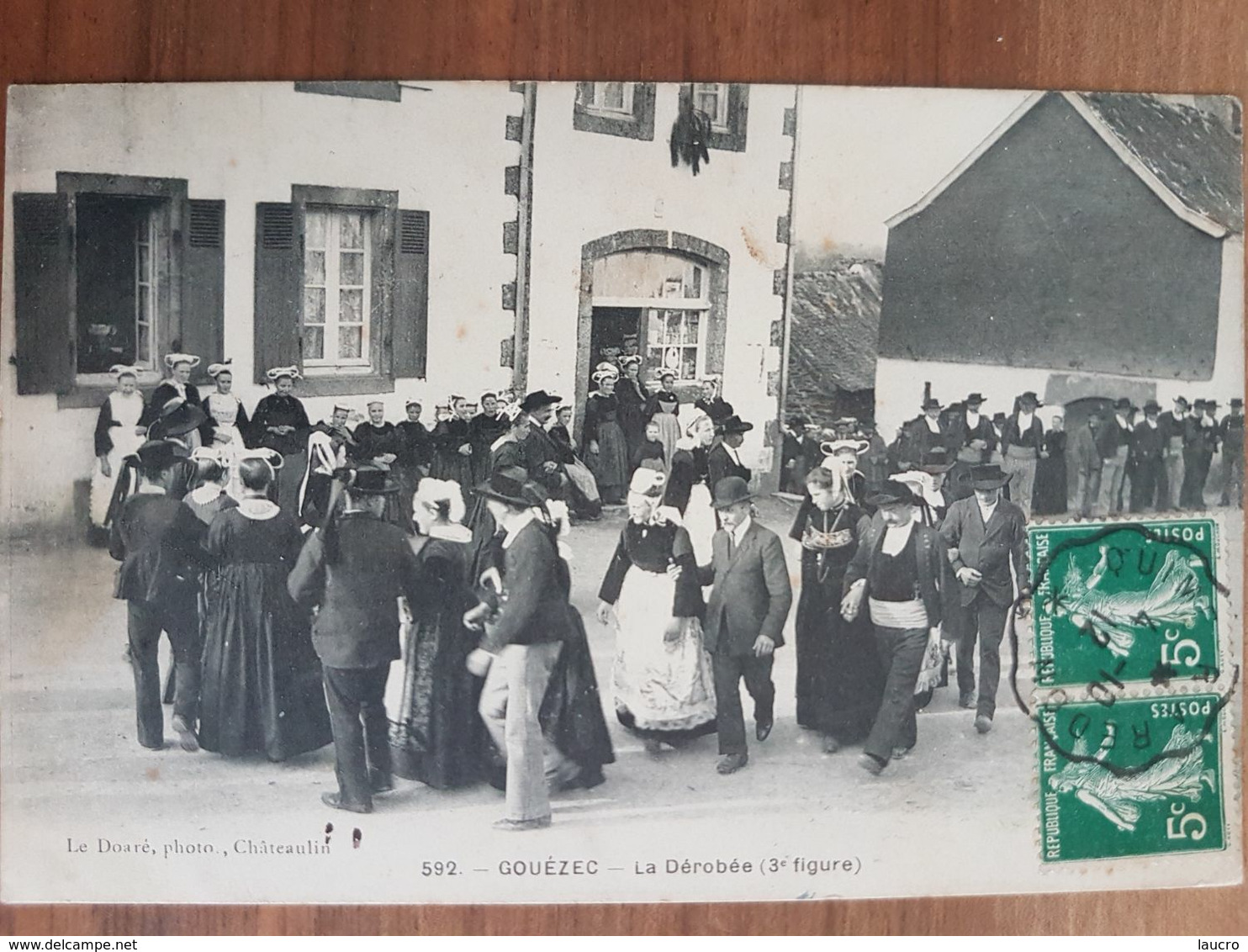 Gouezec.la Dérobée.coiffes Costumes Bretons.rare.édition Le Doaré 592 - Gouézec