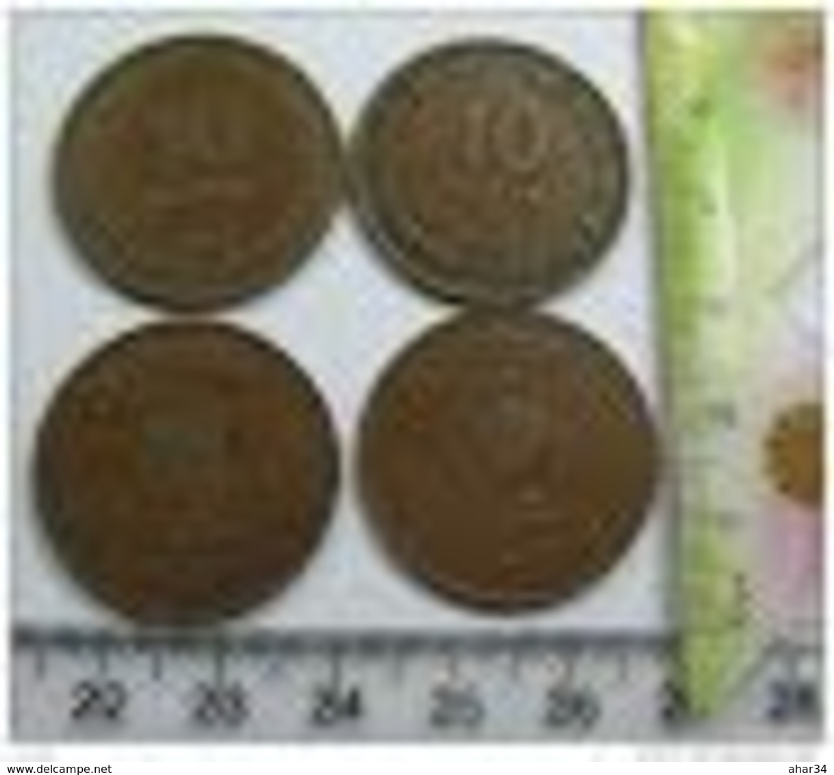 TEMPLATE LISTING ISRAEL LOT OF  4  COINS ,  ONLY 4 COINS , 10 PRUTA PRUTAH 1949 KM#11 COIN. - Andere - Azië