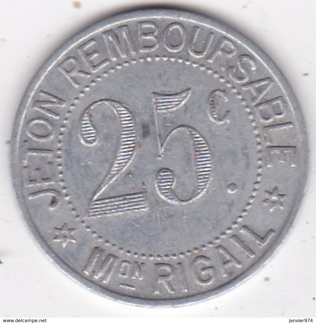 34. Hérault. Saint Mathieu De Treviers Maison Rigail 25 Centimes, En Aluminium - Notgeld