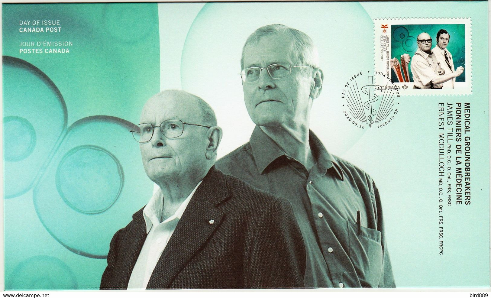 2020 Canada Medical Ground-breakers Dr. Till And Dr. McCulloch Stem Cell FDC - 2011-...