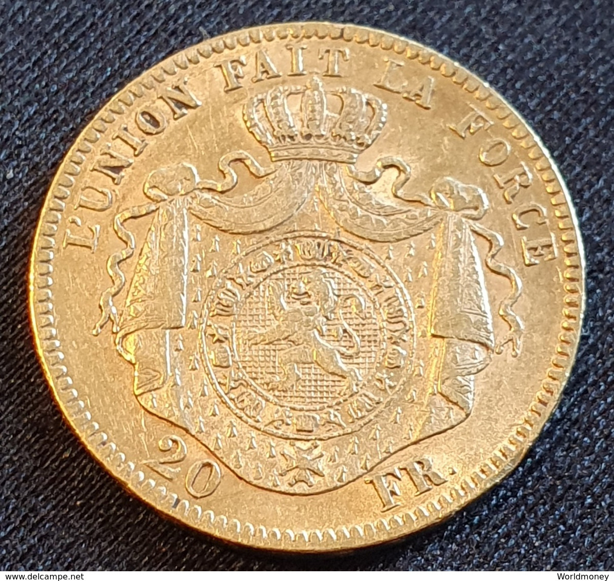 Belgium 20 Francs 1869 (Gold) - 20 Frank (gold)