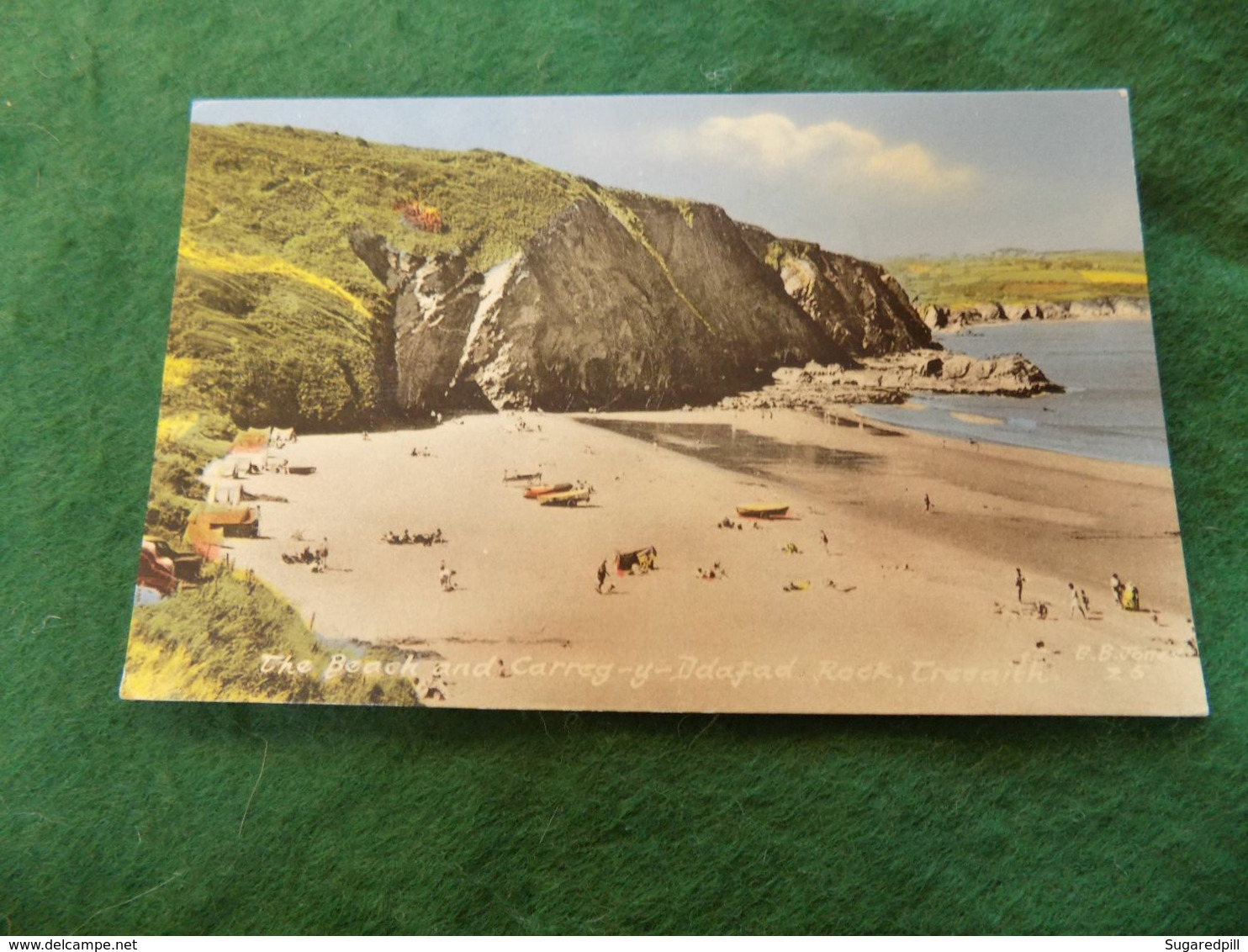 VINTAGE UK WALES: CARDIGANSHIRE Tresaith Beach And Carreg Y Ddafad Tint 1963 - Cardiganshire