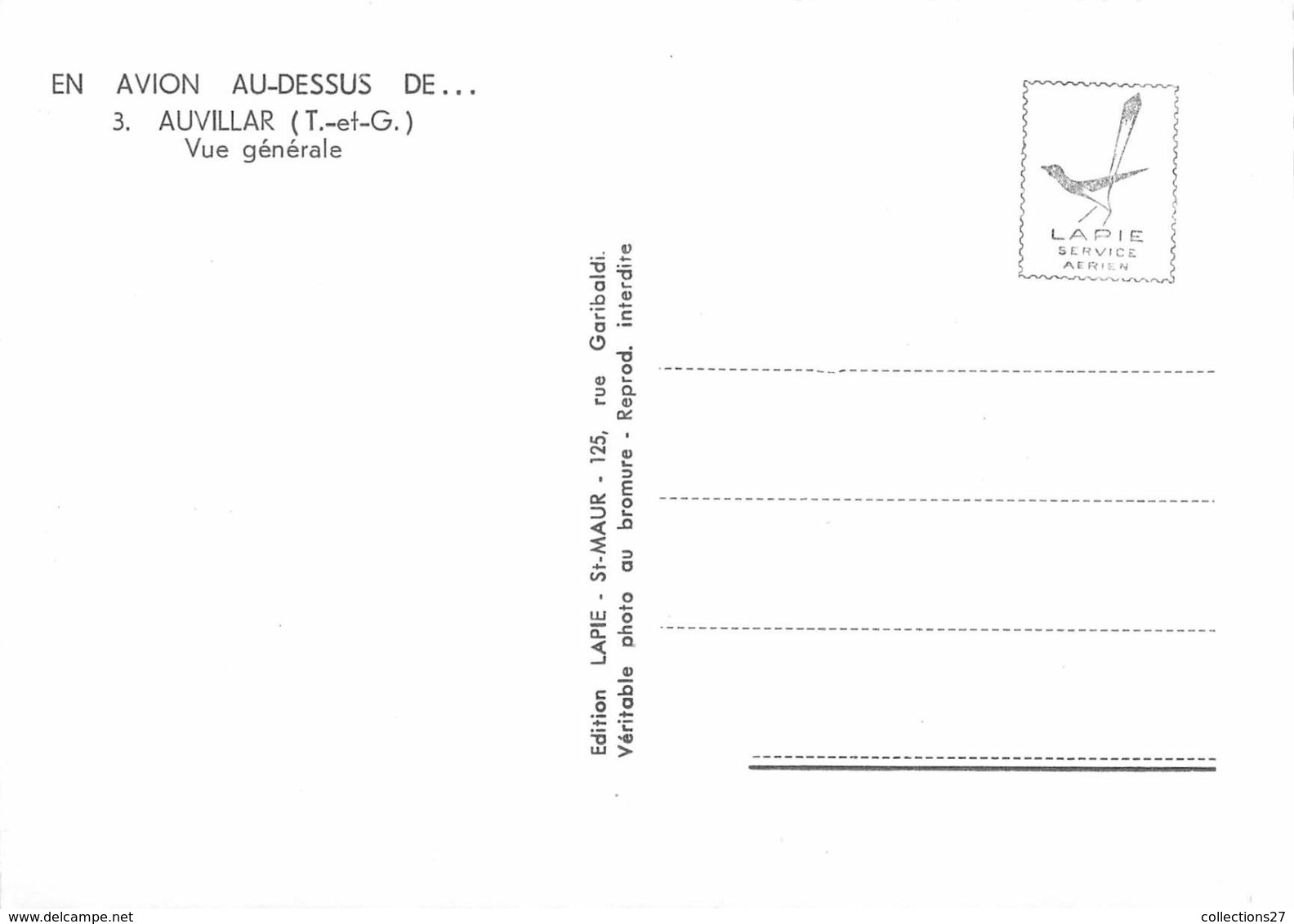 82-AUVILLAR- VUE GENERALE DU CIEL - Auvillar