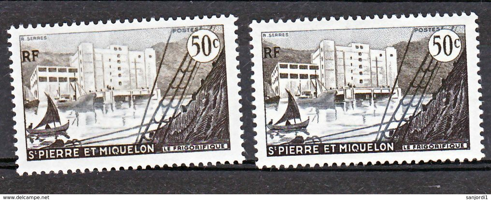 Saint Pierre Et Miquelon  349 Variété Noir Et Normal Frigorifique Neuf ** MnH Sin Charmela - Non Dentelés, épreuves & Variétés