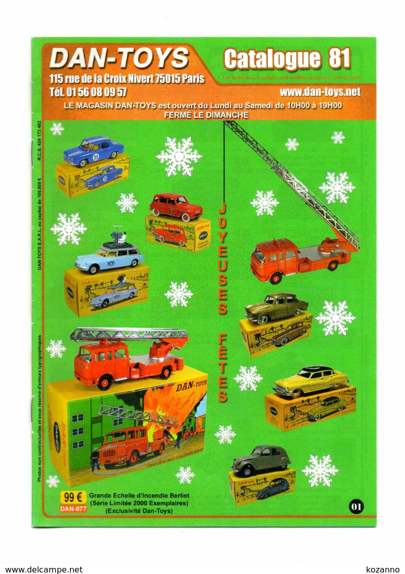 DAN TOYS - CATALOGUE N°81: JANVIER 2014 + De 500 MODEL REDUIT VEHICULE / AUTOMOBILE / PHOTO Avec PRIX VALEUR ESTIMATION - Catalogues & Prospectus