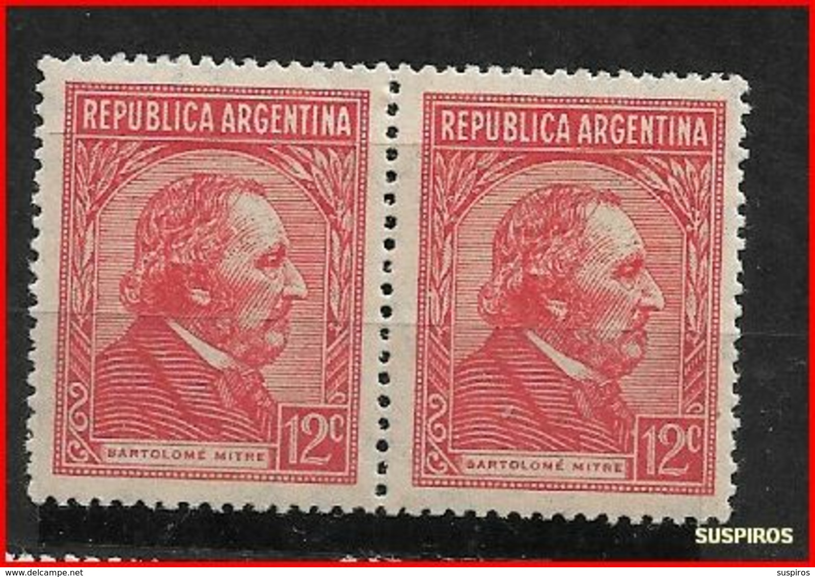 ARGENTINA 1935 Argentini Famosi    BARTOLOME MITRE PRESIDENT ** - Ungebraucht