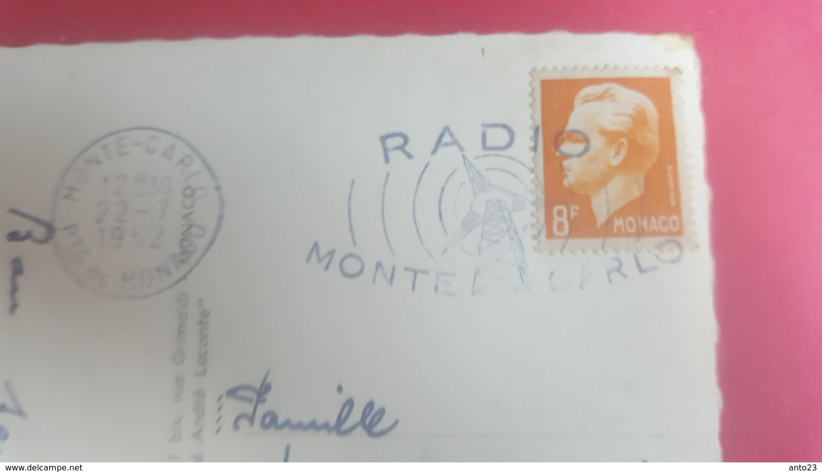 EMA Radio Monte Carlo 1952 Antenne Radio Sur Cp Souvenir De Monte Carlo - Maschinenstempel (EMA)