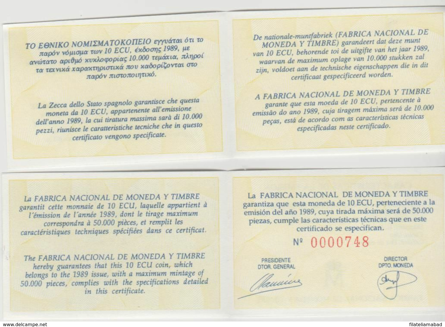 ESPAÑA MONEDA DE 1 ECU EN 0RO ESTUCHE Y CERTIFICADO( M.2) -  Noodgeld