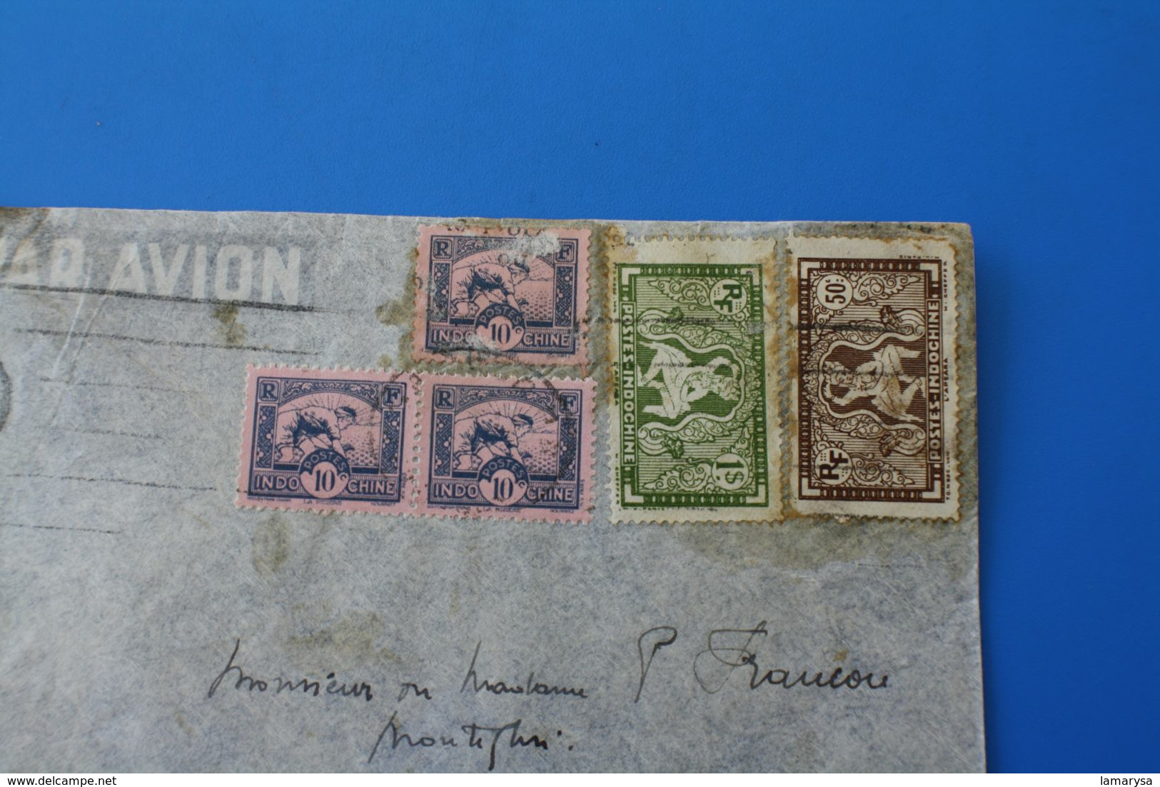 SAIGON COCHINCHINE-Poste Aérienne France(ex-colonie Protectorat)Indochine Marcophilie Lettre-☛LARAGNE 05 - Lettres & Documents