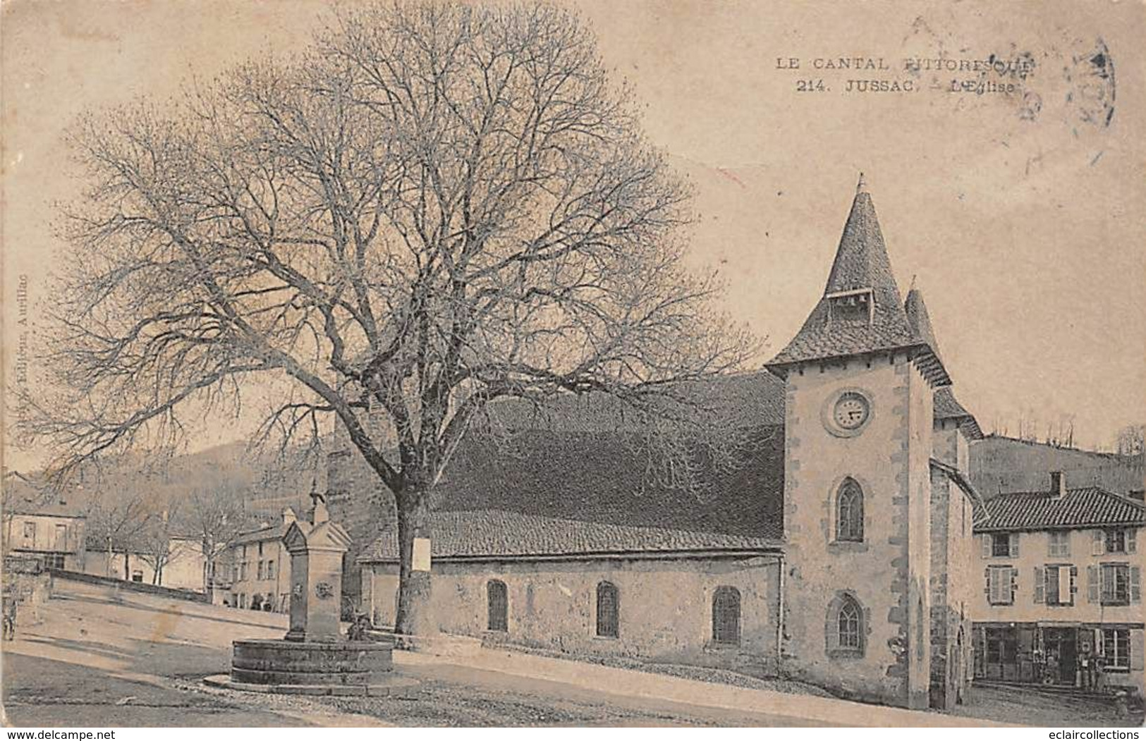 Jussac       15      Place Et église        (voir Scan) - Jussac