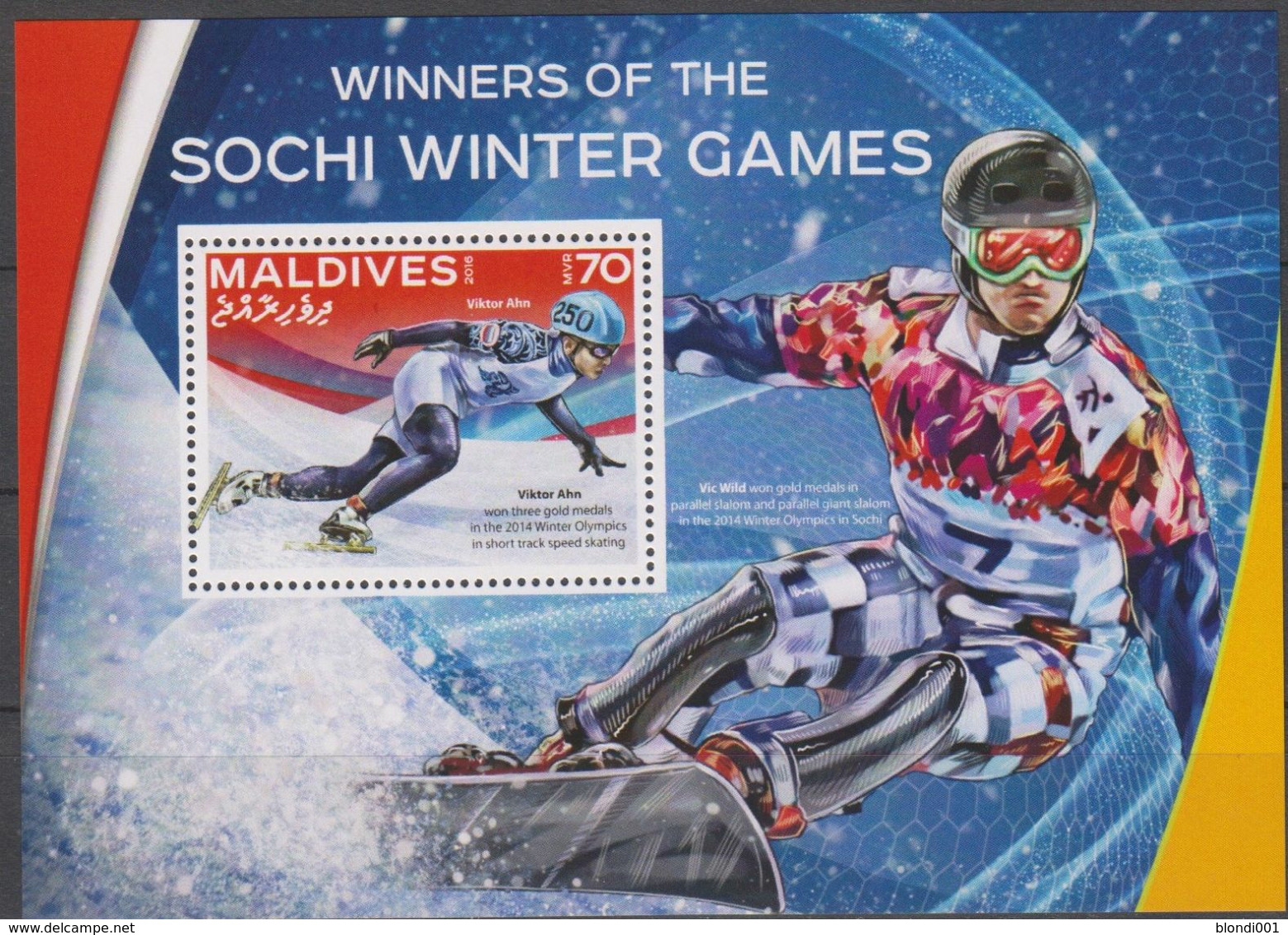 Olympics 2014 - Short Track - MALDIVES - S/S MNH - Winter 2014: Sochi