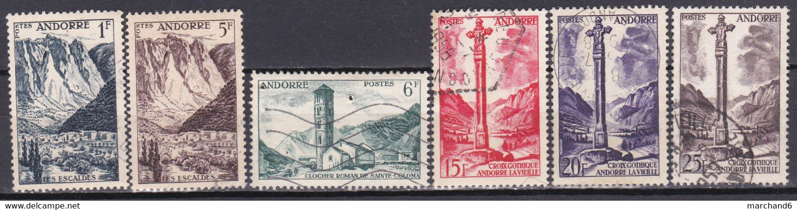 Andorre Français Principauté Paysages N°138-141-142-146-148-149 Oblitéré - Gebraucht