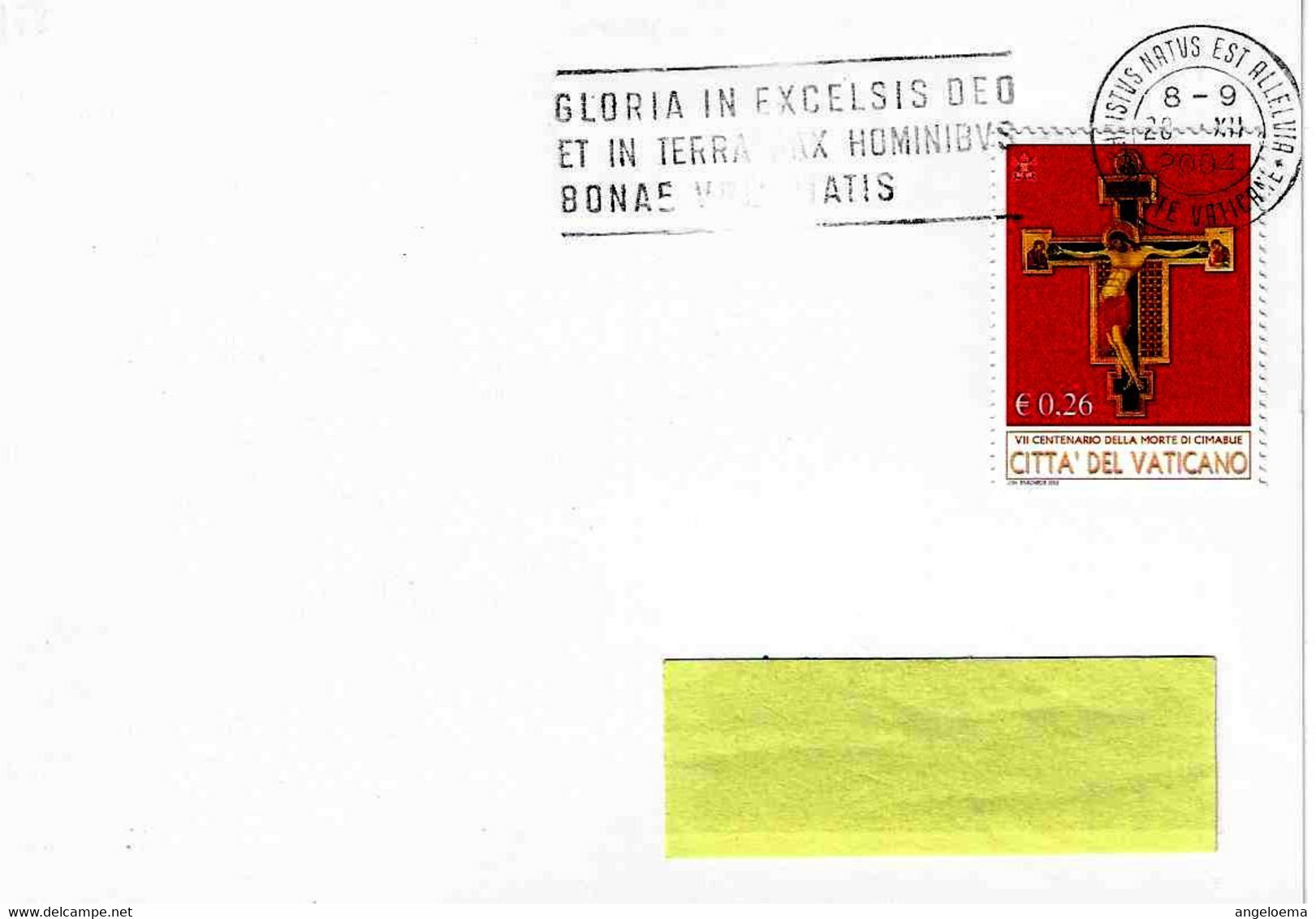 VATICANO - 2004 Targh. Mecc. Natale "gloria In Excelsis Deo Et In Terra Pax Hominibus..." Guller Doppio Cerchio - 1629 - Storia Postale