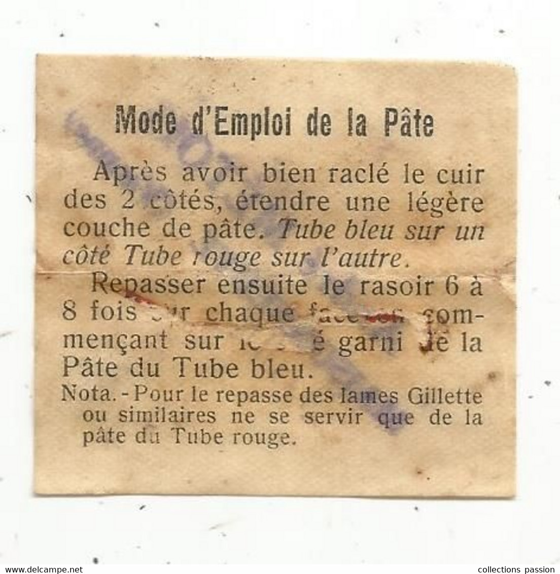 Dans Boite , Pate à Rasoir ,2 Tubes,manufacture Française D'armes Et Cycles De Saint Etienne,4 Scans , Frais Fr 3.15 E - Sonstige & Ohne Zuordnung