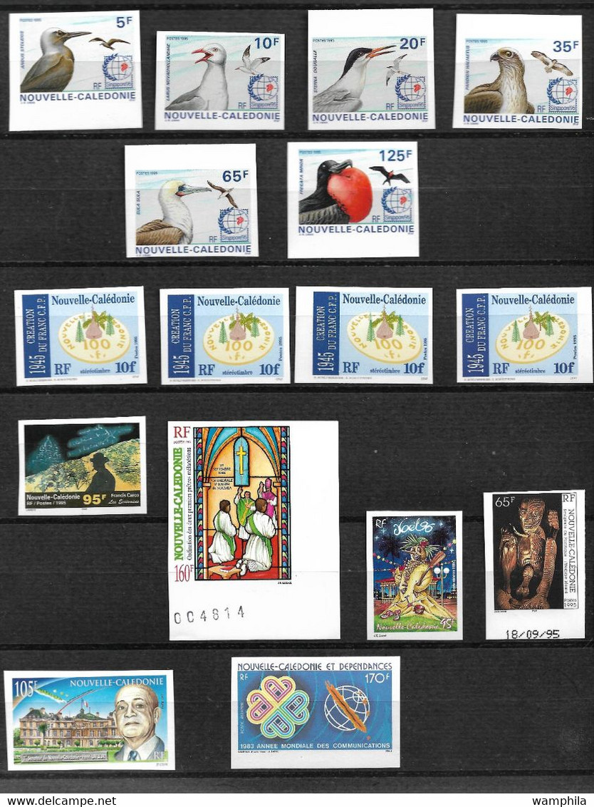 Nouvelle-Calédonie 1983/1997 Un Lot De 93 Timbres Non Dentelés** Cote 870,50€ - Geschnittene, Druckproben Und Abarten